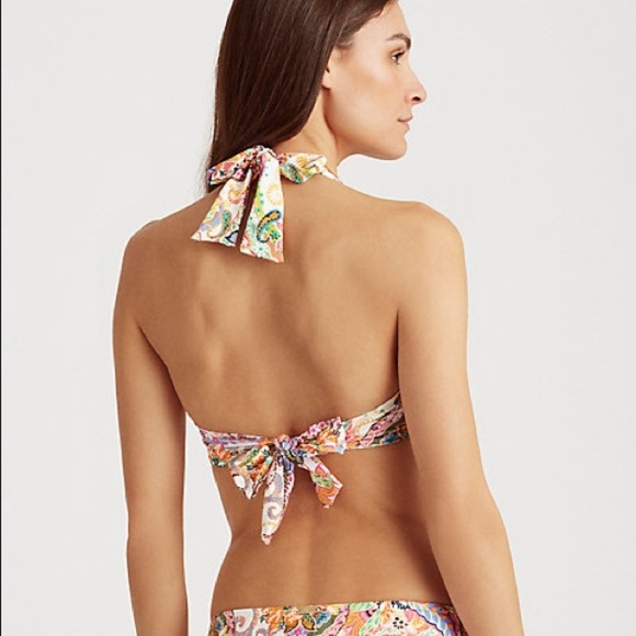 NWT LAUREN Ralph Lauren Women's Two Piece Bikini Set Paisley Print Size 8 12 - Picture 2 of 7